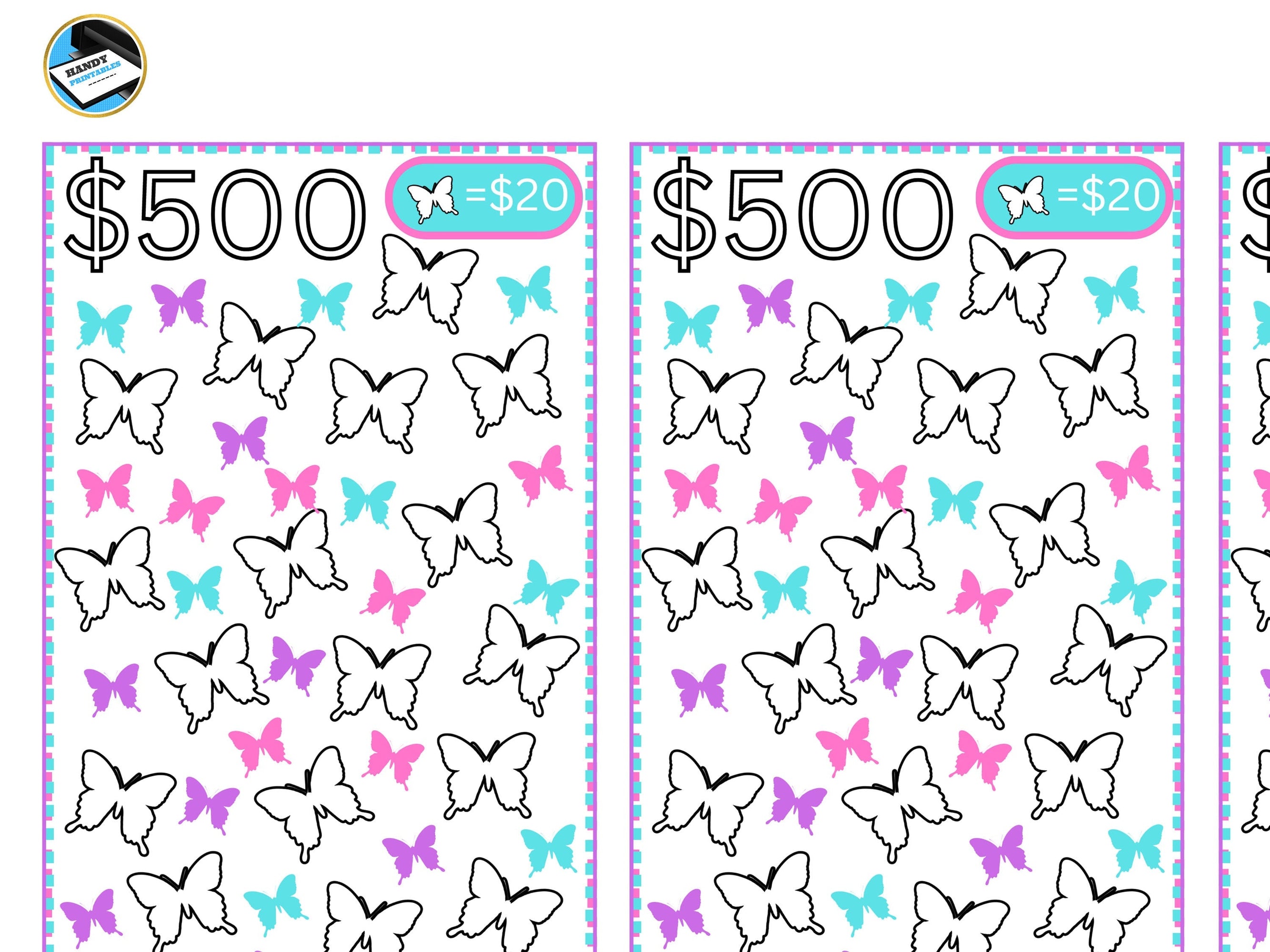 A6 Savings Challenge, Savings Challenge Printable, Butterfly Savings Challenge, Savings Challenge Bundle, A6 Cute Savings, Fits A6, PDF - HandyPrintables