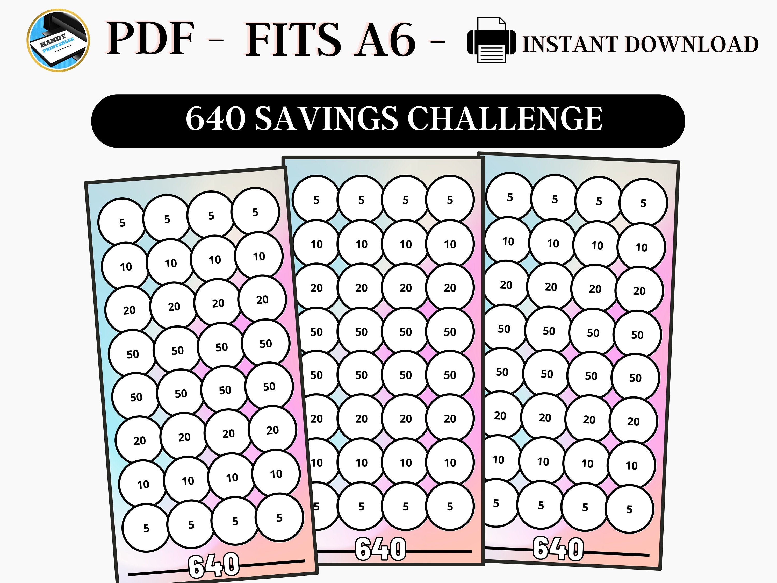 640 Savings Challenge – HandyPrintables