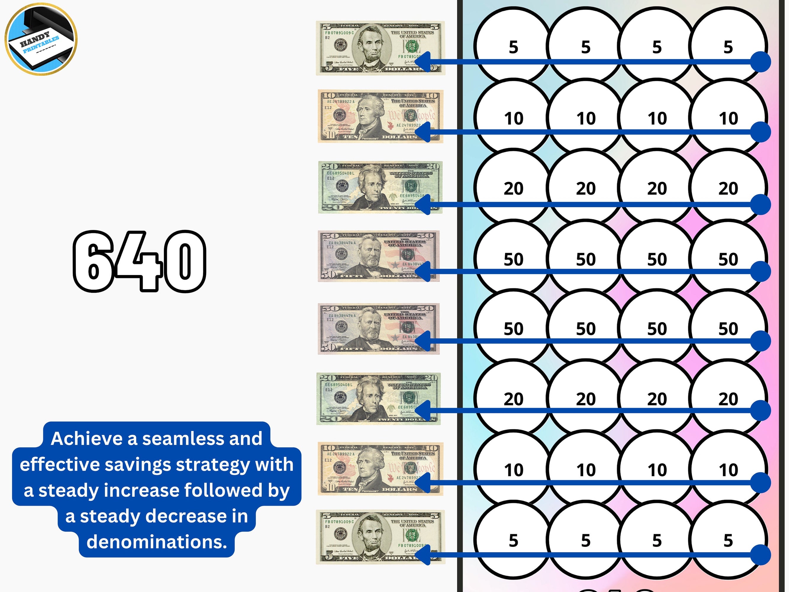 A6 Savings Challenge, Savings Challenge Printables, Easy, Savings Challenge download, A6 Cute Savings, PDF - HandyPrintables