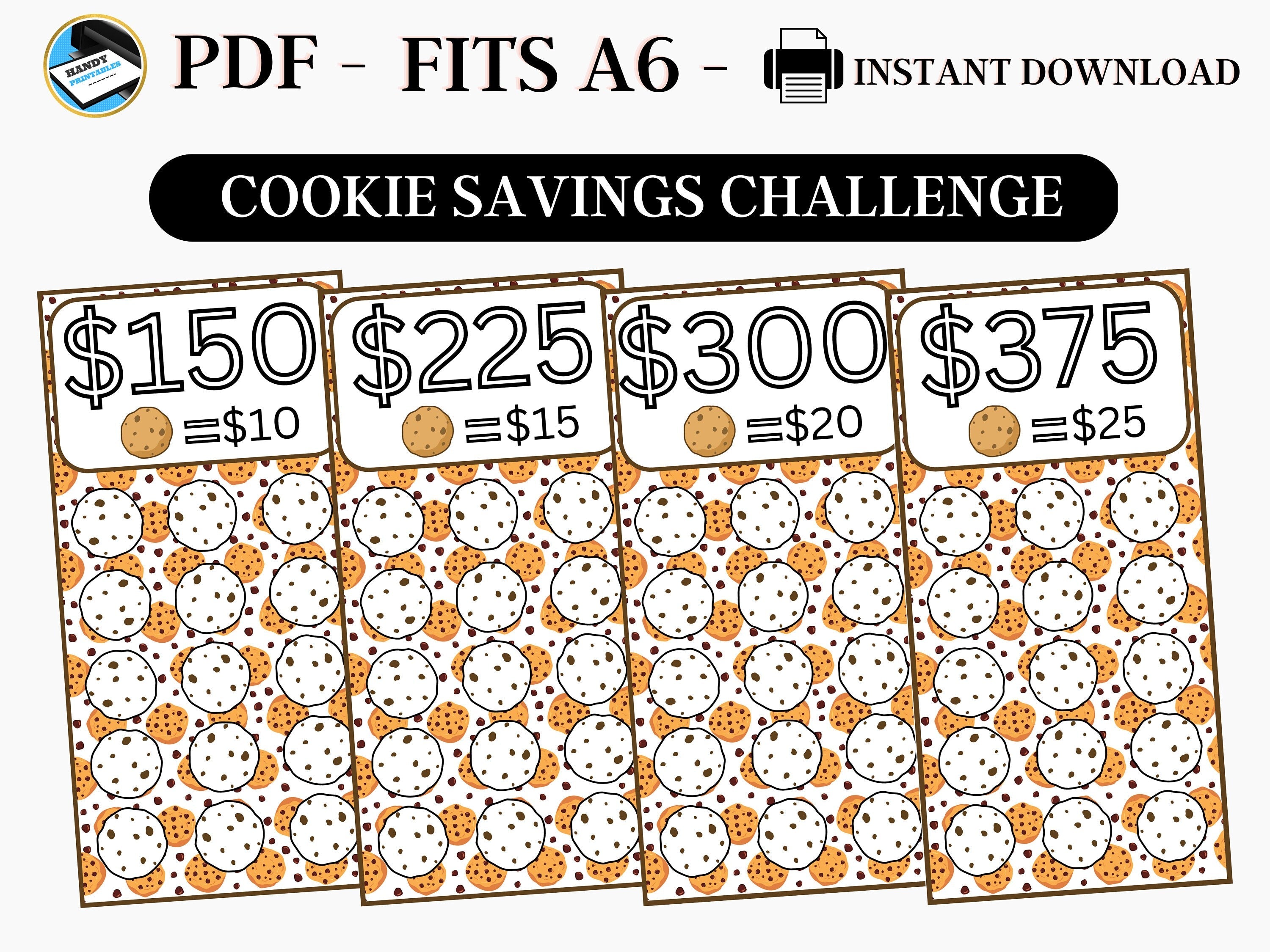 Savings Challenge Printable, A6 Savings Challenge, Cute Savings Challenge, Savings Challenge Bundle, A6 Sized Mini Savings, Fits A7, PDF - HandyPrintables
