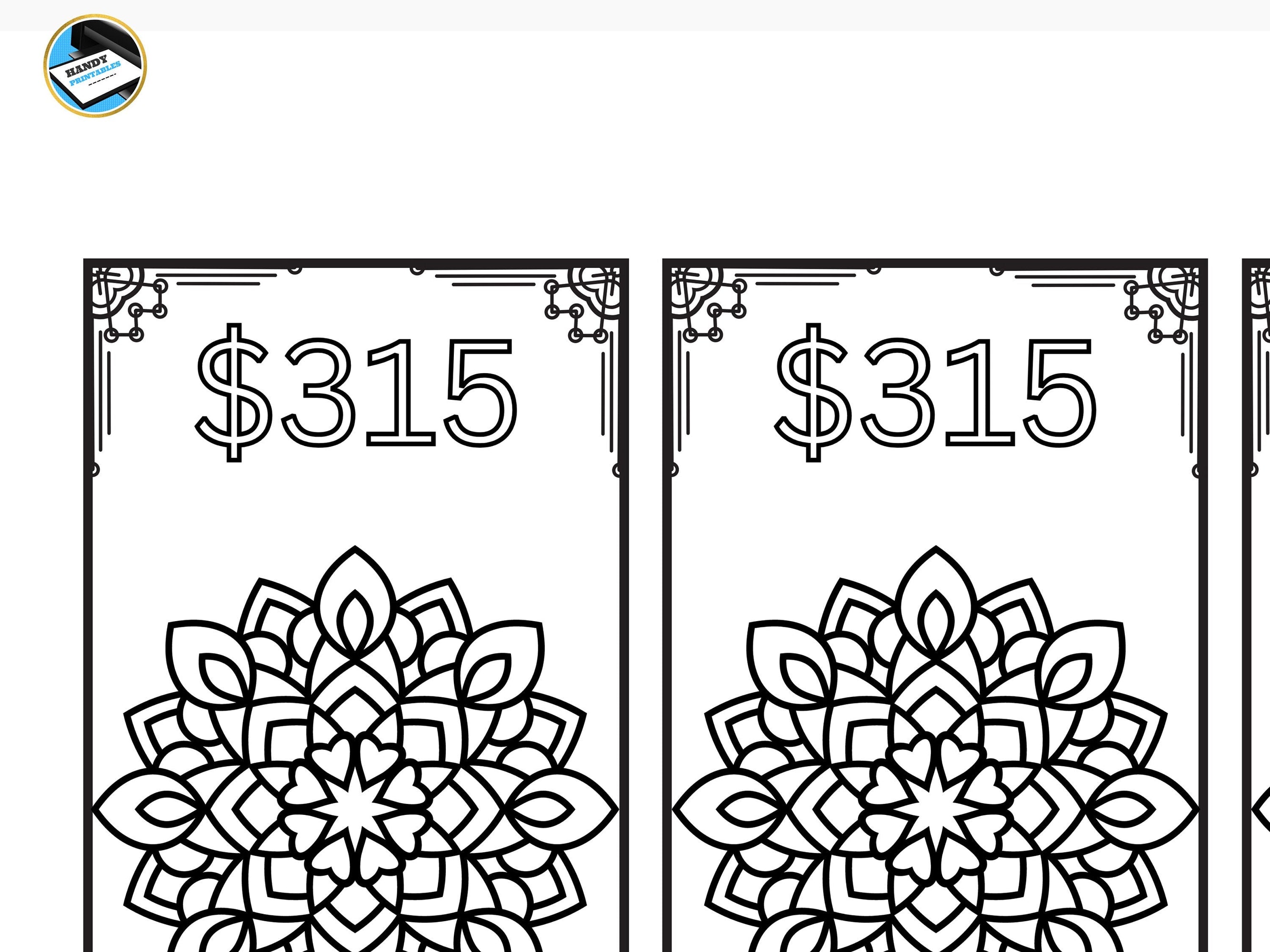 Savings Challenge Printable, Mandala Savings Challenge, A6 Savings Challenge, Cute Savings Challenge, Printable Savings, Fits A6, PDF - HandyPrintables